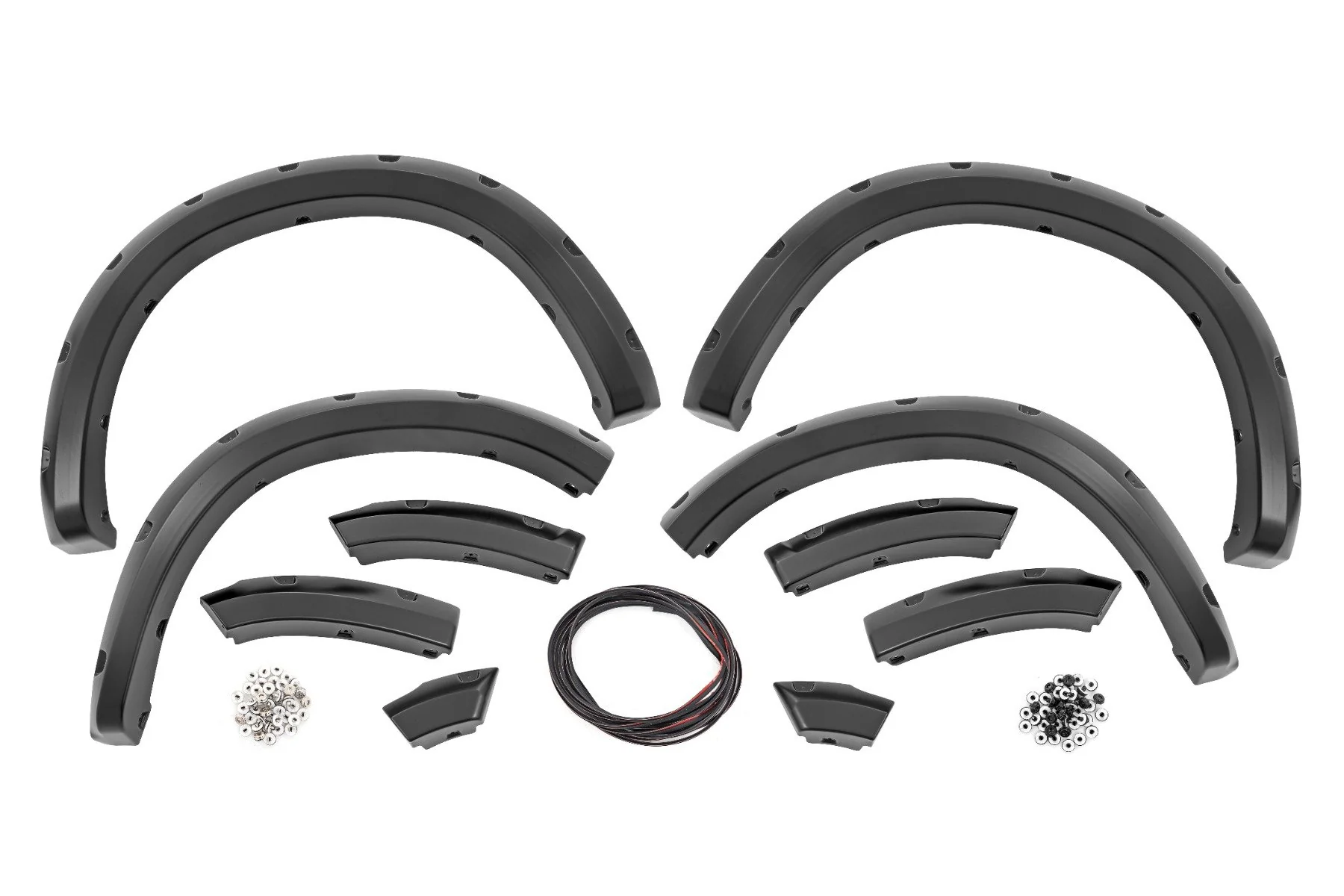 Rough Country Fender Flares Both Bumpers PXJ Diamond Black for Ram 1500 09-18 F-D10911B-PXJ
