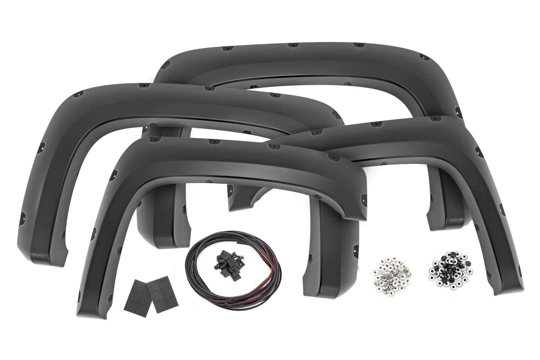 Rough Country Fender Flares Chevy Silverado 1500 07-13 6'6" and 8 Ft Bed Silver F-C10714B-GAN