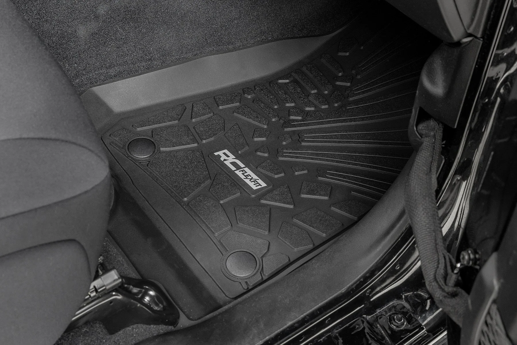 Rough Country Flex Fit Floor Mats | FR | 2 Door | for Jeep Wrangler JL 4WD 18-25 FF-6011A - Image 3