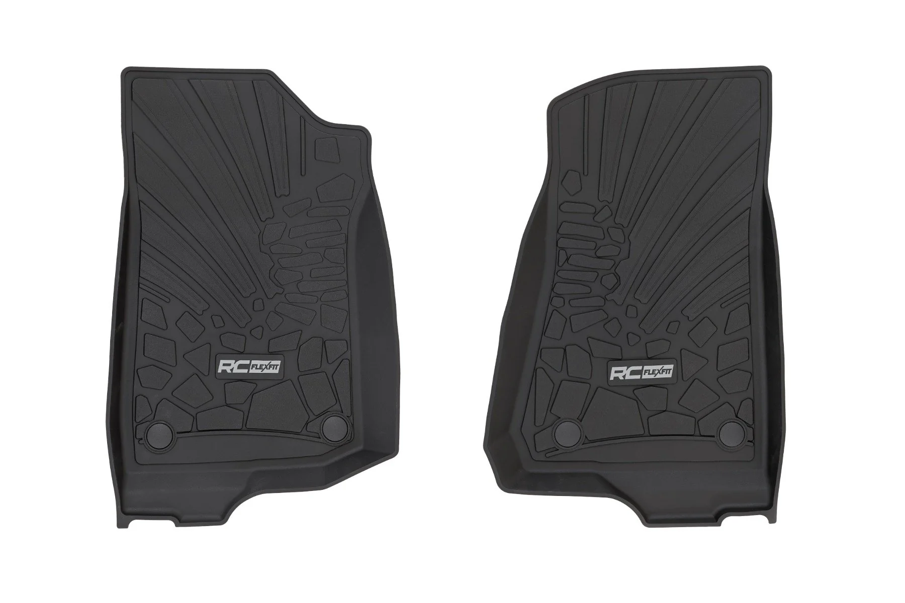 Rough Country Flex Fit Floor Mats | FR | 2 Door | for Jeep Wrangler JL 4WD (2018-2025) FF-6011_A