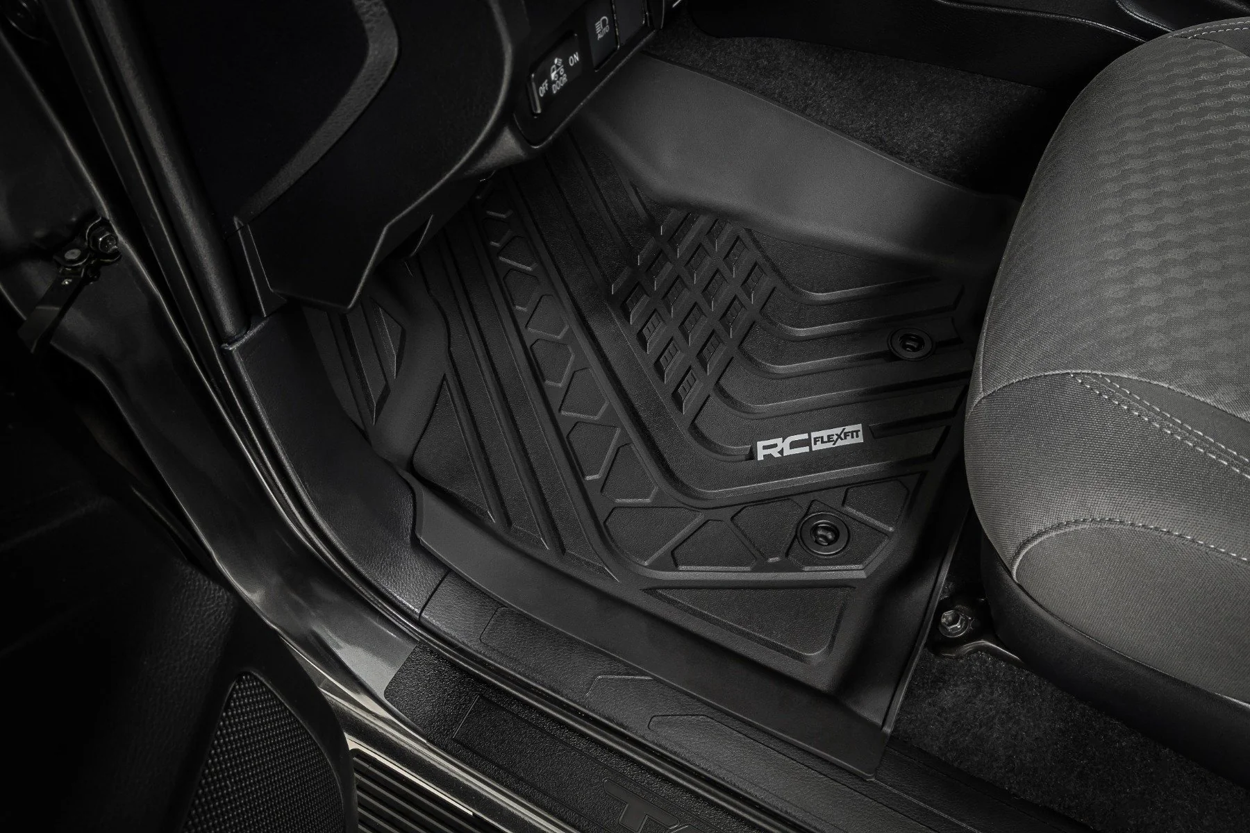 Rough Country Flex-Fit Floor Mats Front & Rear for Toyota Tacoma 16-23 FF-71216 - Image 3