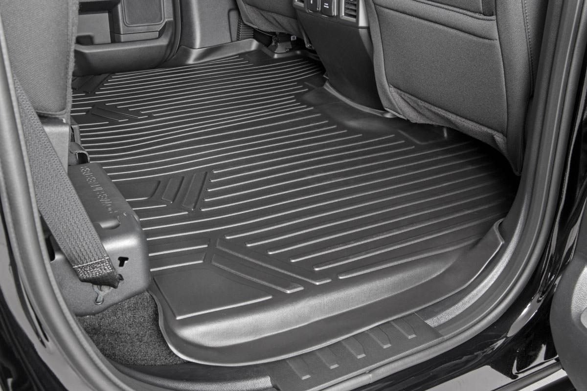 Rough Country Floor Mats | FR & RR | Over Hump | for Ford F-150 (15-25)/F-150 Lightning (22-25)/Raptor (17-25) M-51153 - Image 3