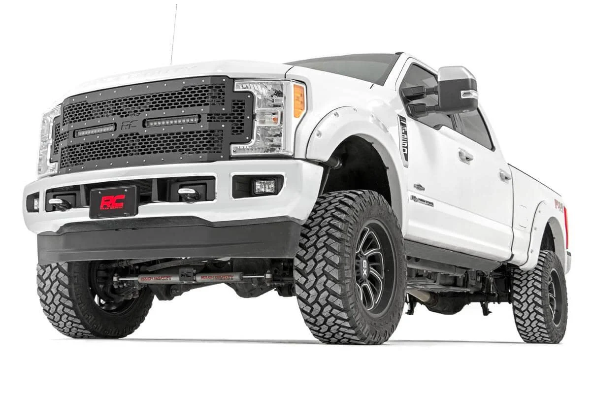 Rough Country Ford Mesh Grille w/Dual 12in Black-Series LEDs 17-19 Sup uty 70216 - Image 4