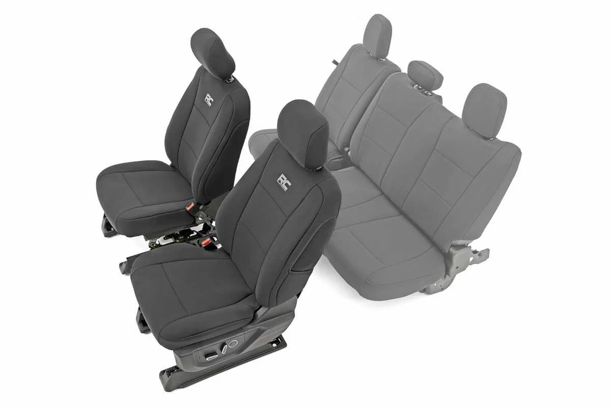 Rough Country Ford Neoprene Frt Only Seat Cover Black 15-20 F-150 XL, XLT 91016