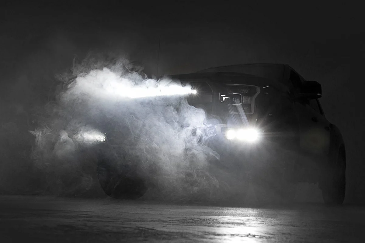 Rough Country Ford Triple LED Fog Light Kit BLK Ser Amb RL 17-20 F150 Raptor 70700DRLA - Image 6