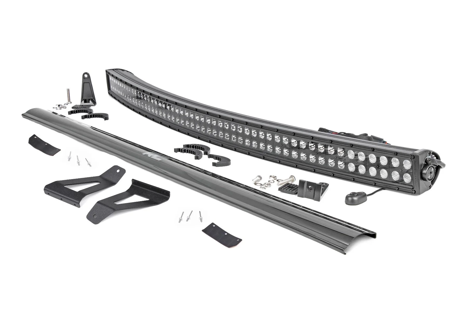 Rough Country Jeep 50" Black Curved LED Light Bar Kit 84-01 XJ Cherokee 70072