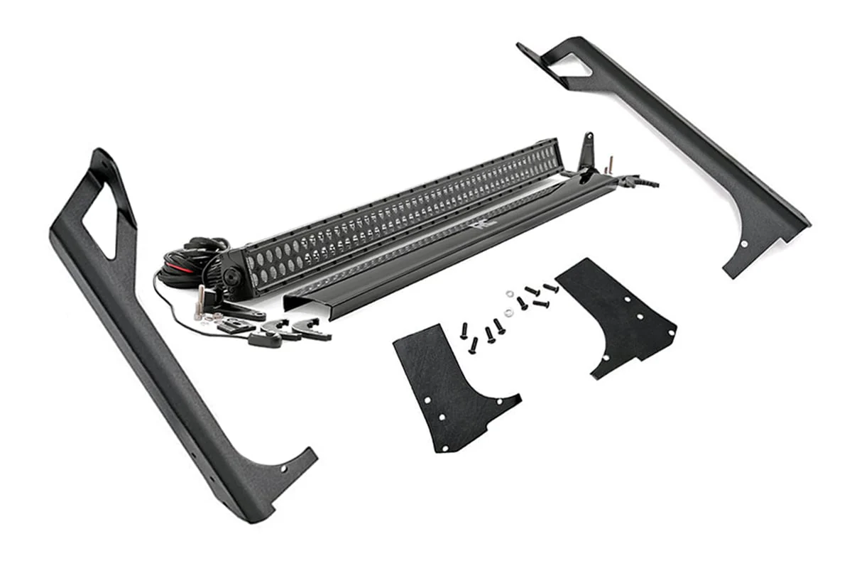 Rough Country Jeep 50" Straight LED Light Bar Kit w/BLK Ser LED 97-06 TJ 70503BL
