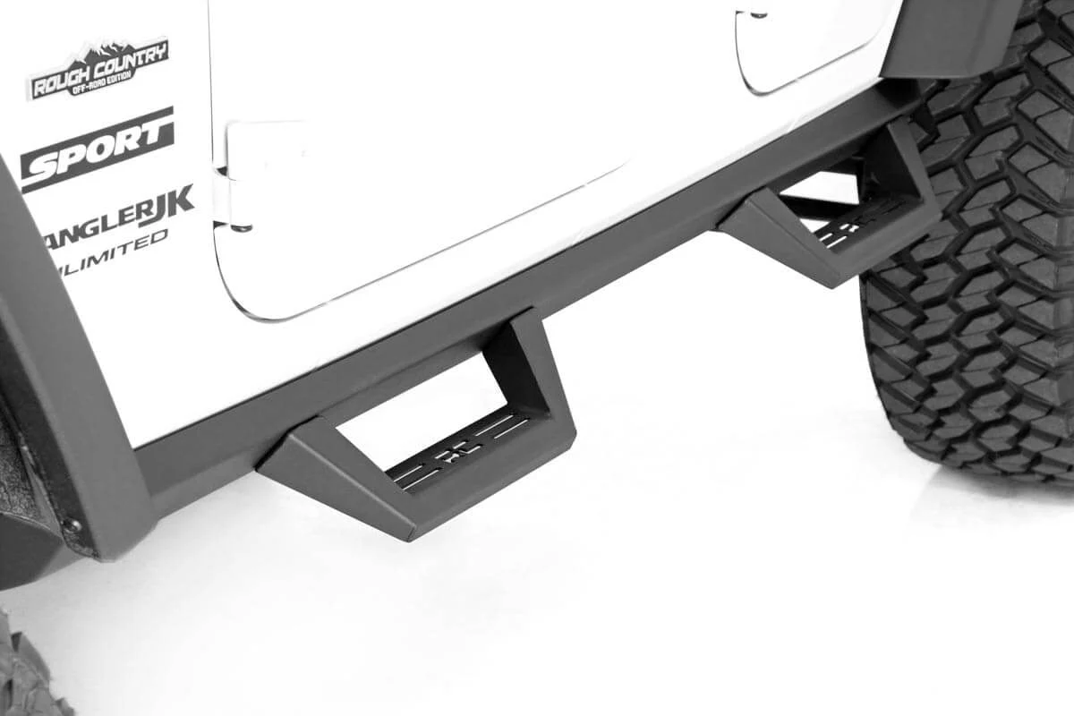Rough Country Jeep Contoured Drop Steps 07-18 Wrangler JK Unlimited 4-Door 90765B