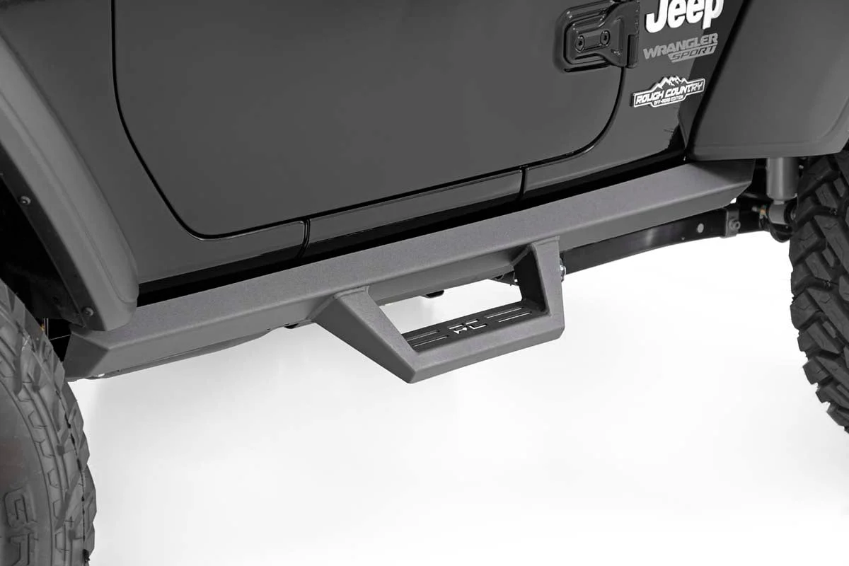 Rough Country Jeep Contoured Drop Steps 18-22 Wrangler JL 2-Door - 90761