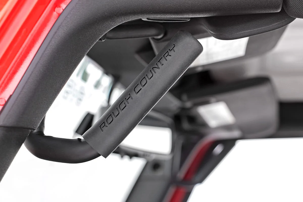 Rough Country Jeep Front Solid Steel Grab Handles 07-18 Wrangler JK Black 6501 - Image 3