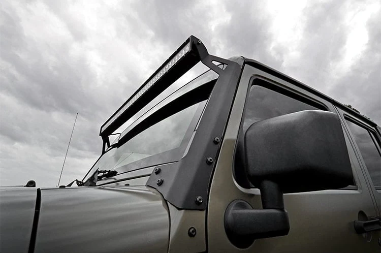 Rough Country Jeep JK 50" Light Bar Kit w/50in BLK Ser LED Light w/Amber 70504BLDRLA - Image 3
