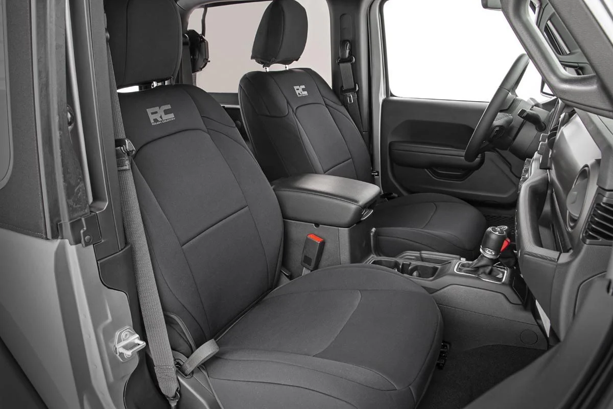 Rough Country Jeep Neoprene Seat Cover Set Black 18-22 Wrangler JL] - 91020 - Image 2