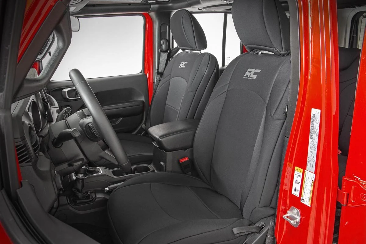 Rough Country Jeep Neoprene Seat Cover Set Black 18-22 Wrangler JL] - 91020 - Image 3
