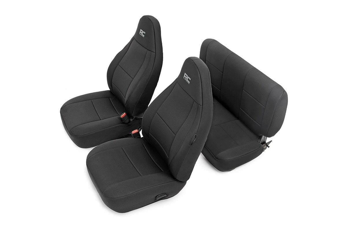 Rough Country Jeep Neoprene Seat Cover Set Black 97-02 Wrangler TJ 91000