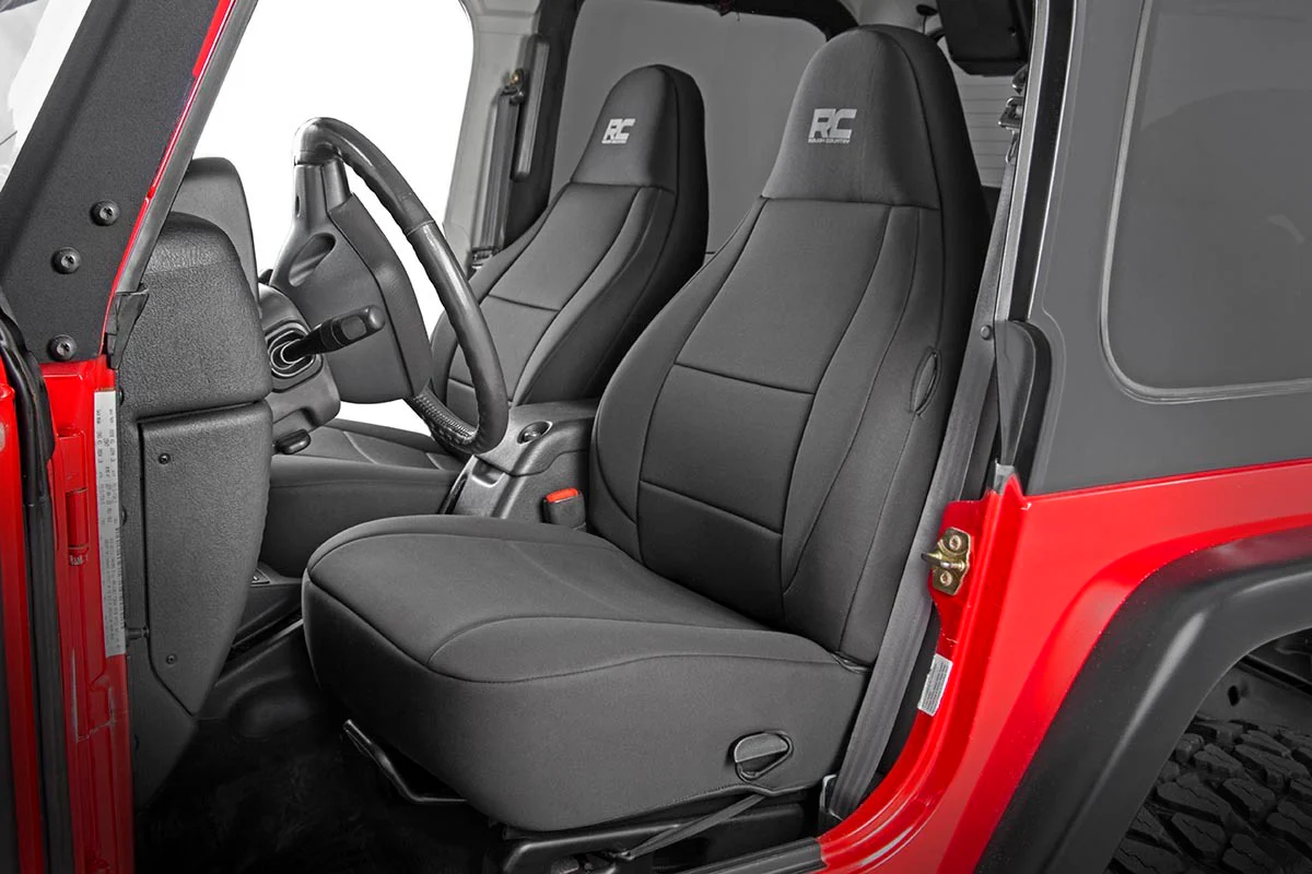 Rough Country Jeep Neoprene Seat Cover Set Black 97-02 Wrangler TJ 91000 - Image 6