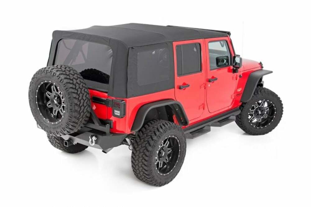 Rough Country Jeep Replacement Soft Top Black 10-18 Wrangler JK 2 Door RC85460.35
