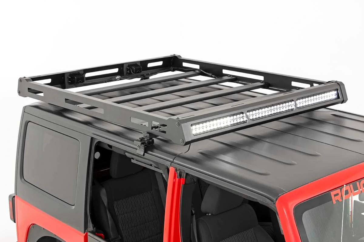 Rough Country Jeep Roof Rack System w/Black-Series LED Lights 07-18 JK 10615 - Image 2