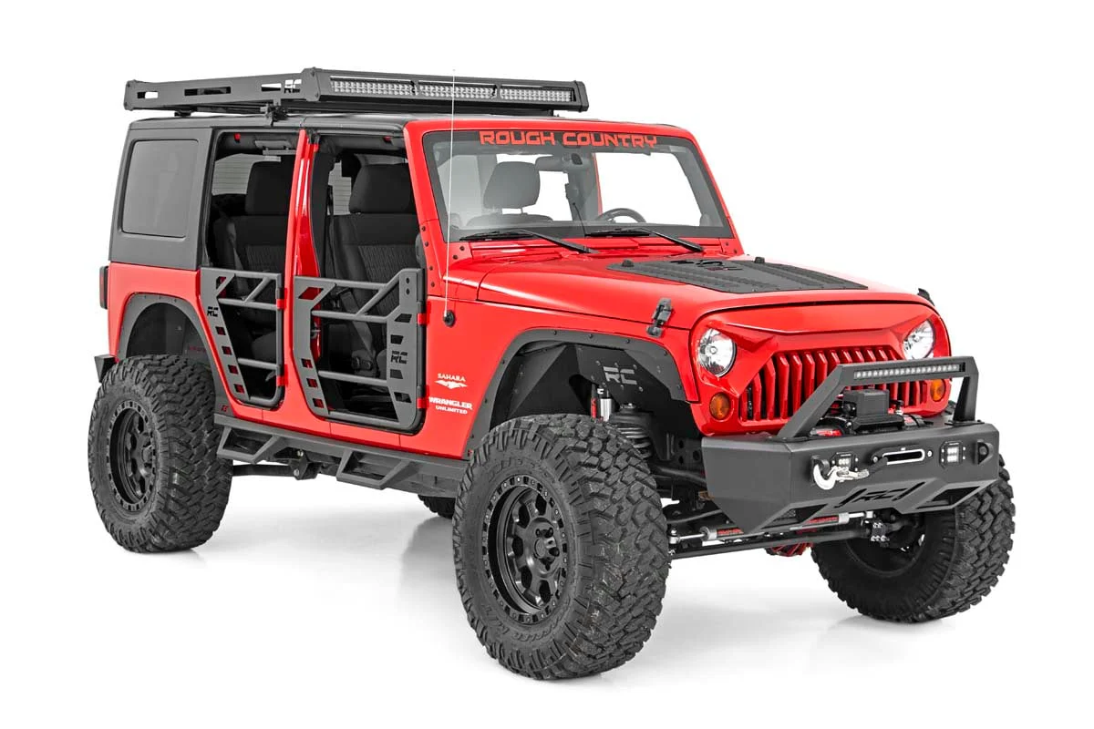 Rough Country Jeep Roof Rack System w/Black-Series LED Lights 07-18 JK 10615 - Image 6
