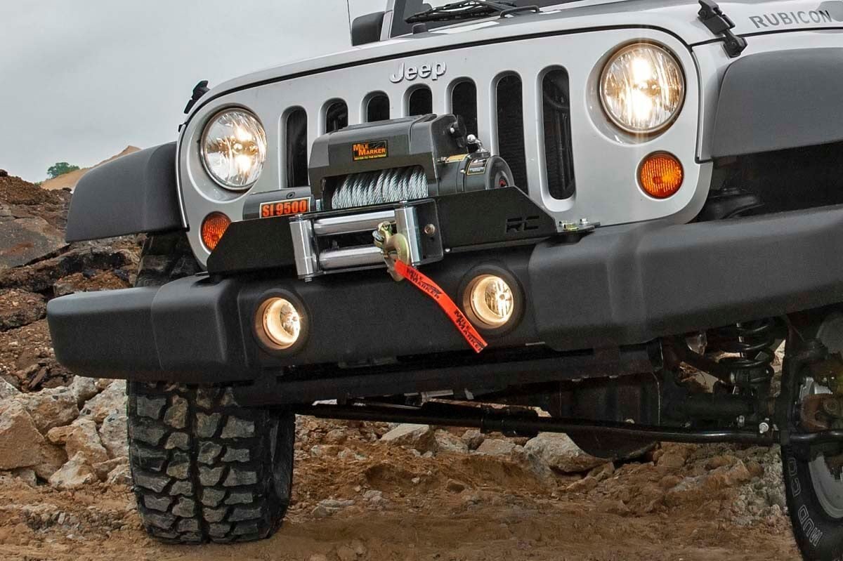Rough Country Jeep W" Mounting Plate w/D-rings Factory 07-18 Wrangler JK 1173 - Image 2
