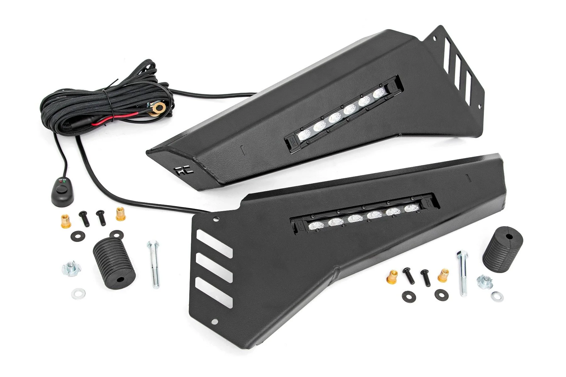 Rough Country Polaris Front Bumper Panels w/ 6in LED Light Bars 13-19 Ranger 93044 - Image 2