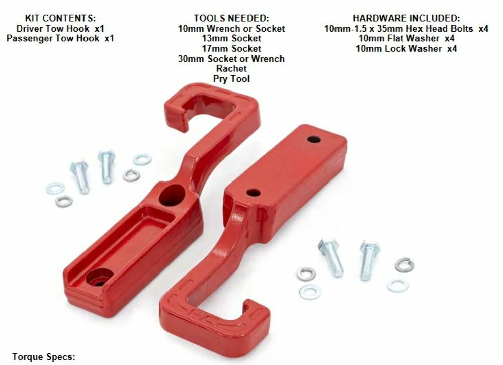 Rough Country Forged Tow Hooks 15-22 Grand Cherokee WK2 Red RS133 - Image 6