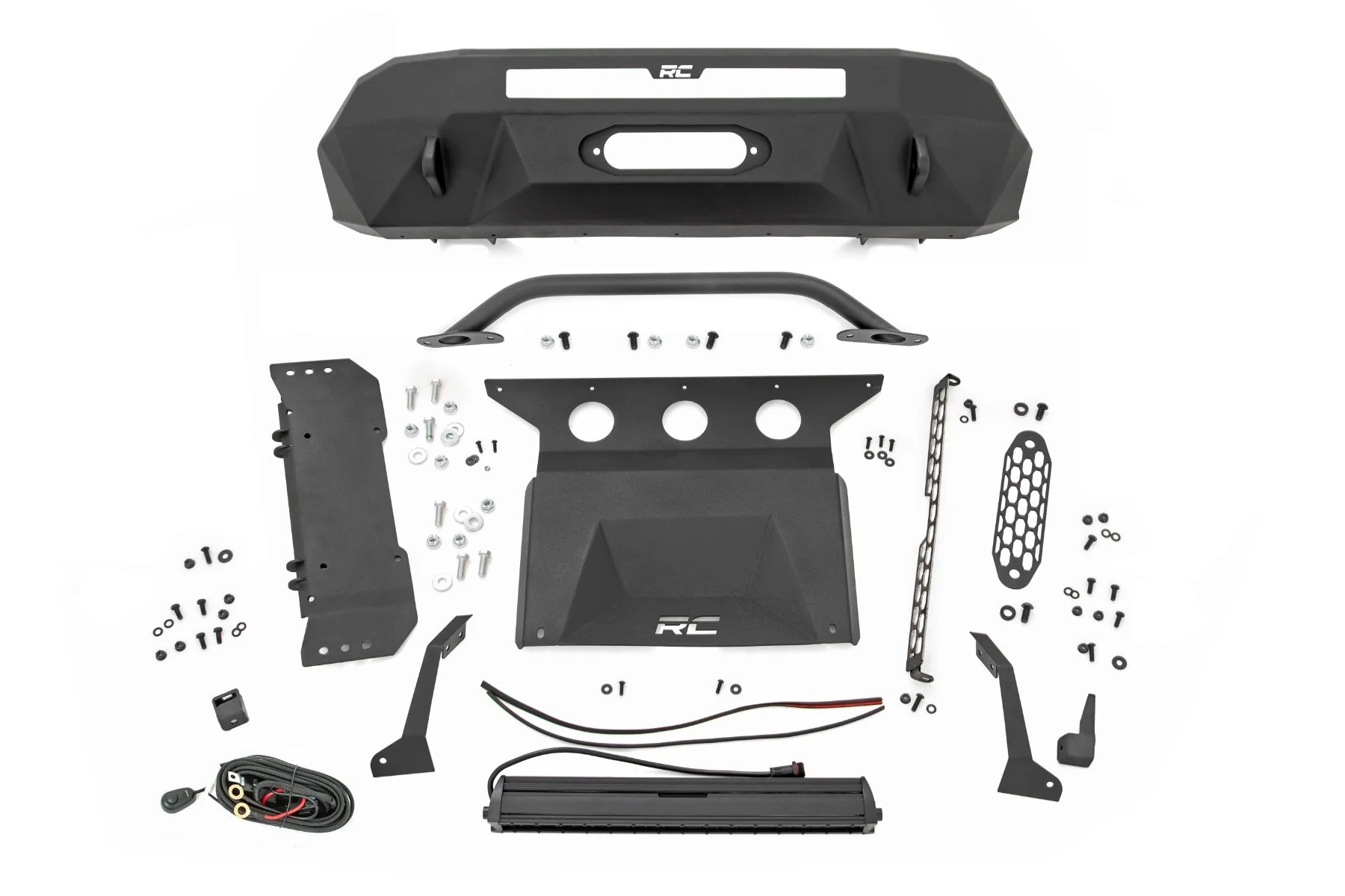Rough Country Front Bumper Hybrid 20" Blk LED Toyota Tacoma 4WD (2016-2022) 10718 - Image 4