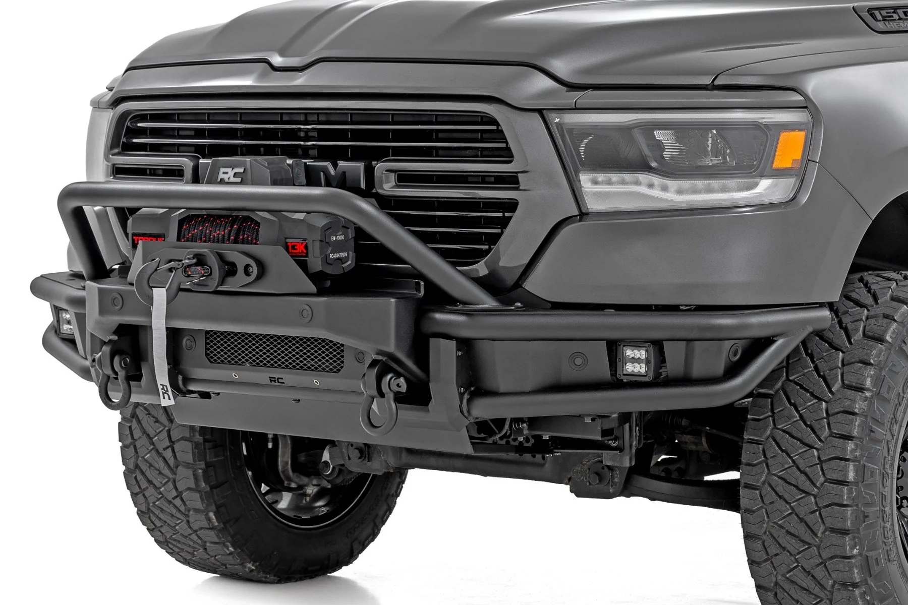 Rough Country Front Bumper Tubular Winch Mount for Ram 1500 19-24 51214W