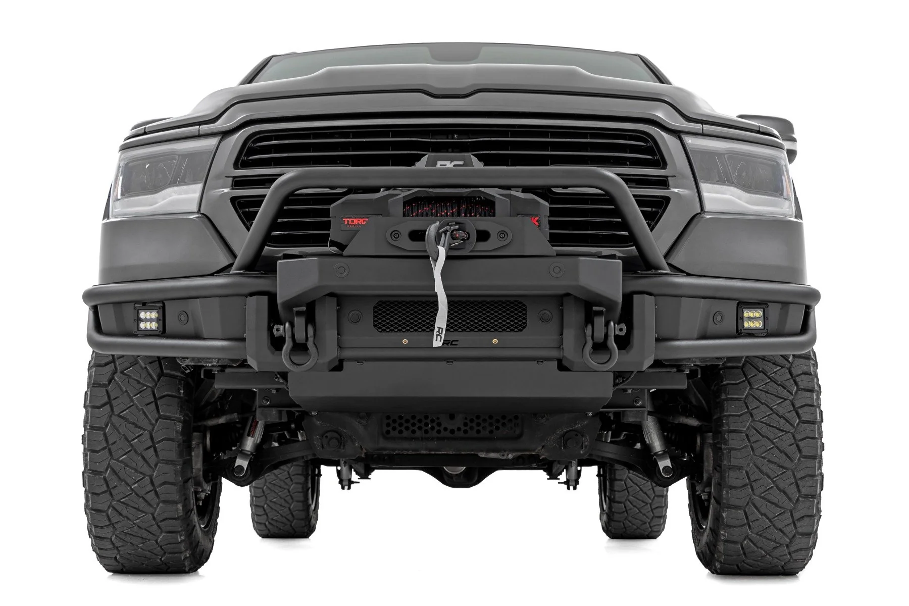 Rough Country Front Bumper Tubular Winch Mount for Ram 1500 19-24 51214W - Image 2