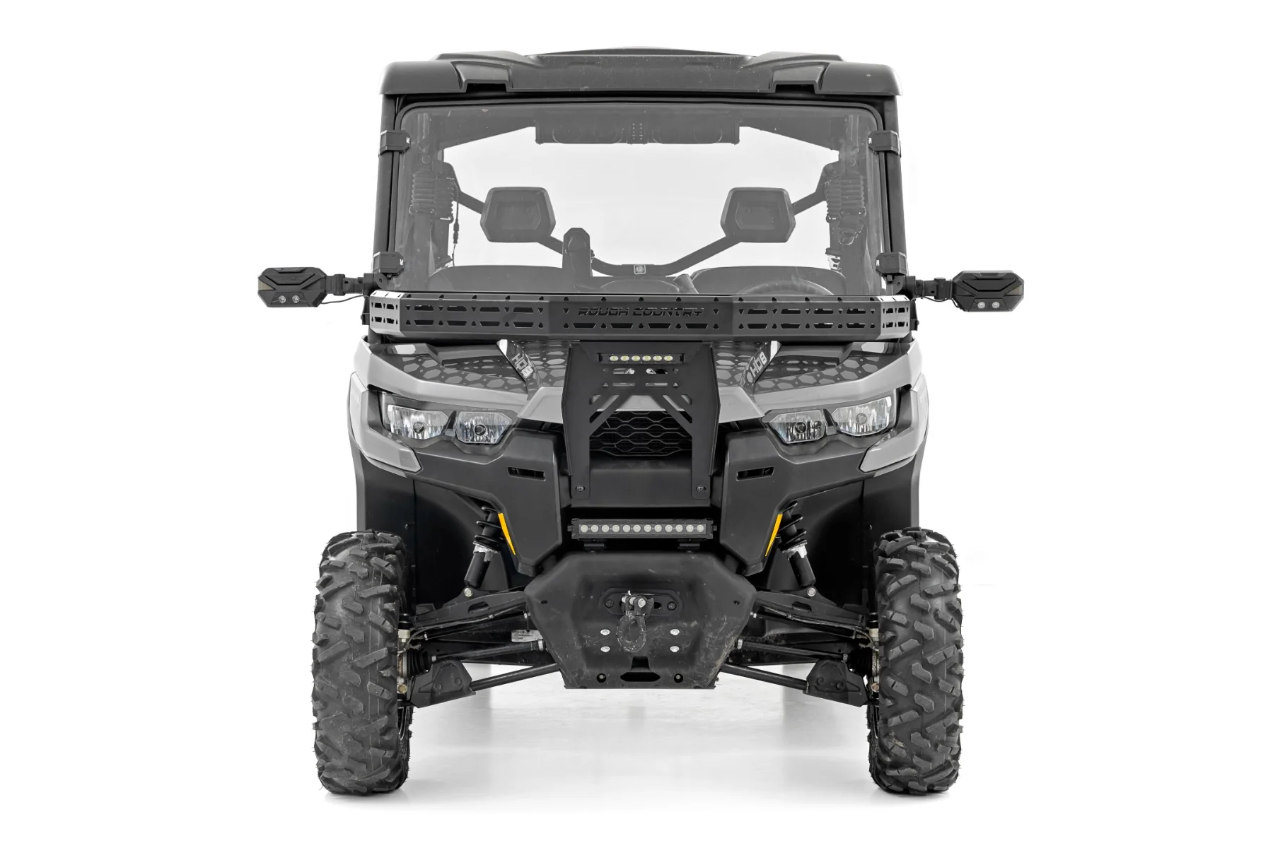 Rough Country Front Cargo Rack Black LED 6" Light Can-Am Defender 97074 - Image 5