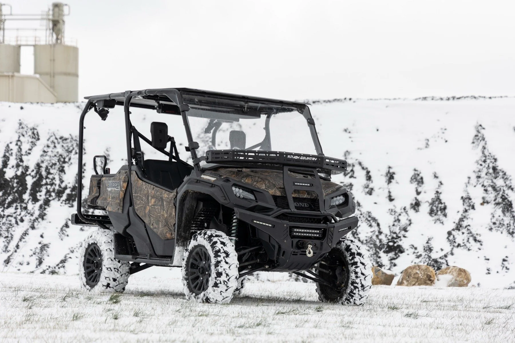 Rough Country Front Cargo Rack Black LED 6" Light Honda Pioneer 16-21 92059 - Image 6