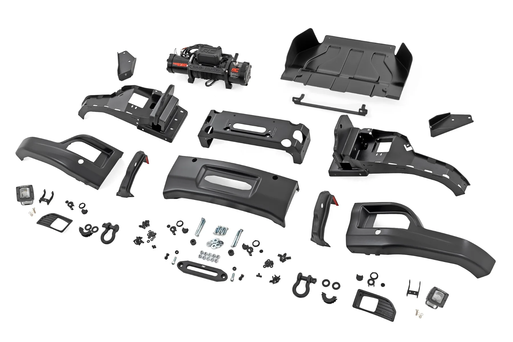 Rough Country Front FXS Bumper 12000S GBA Black Chevy Silverado 1500 23-26 13007-GBA - Image 6