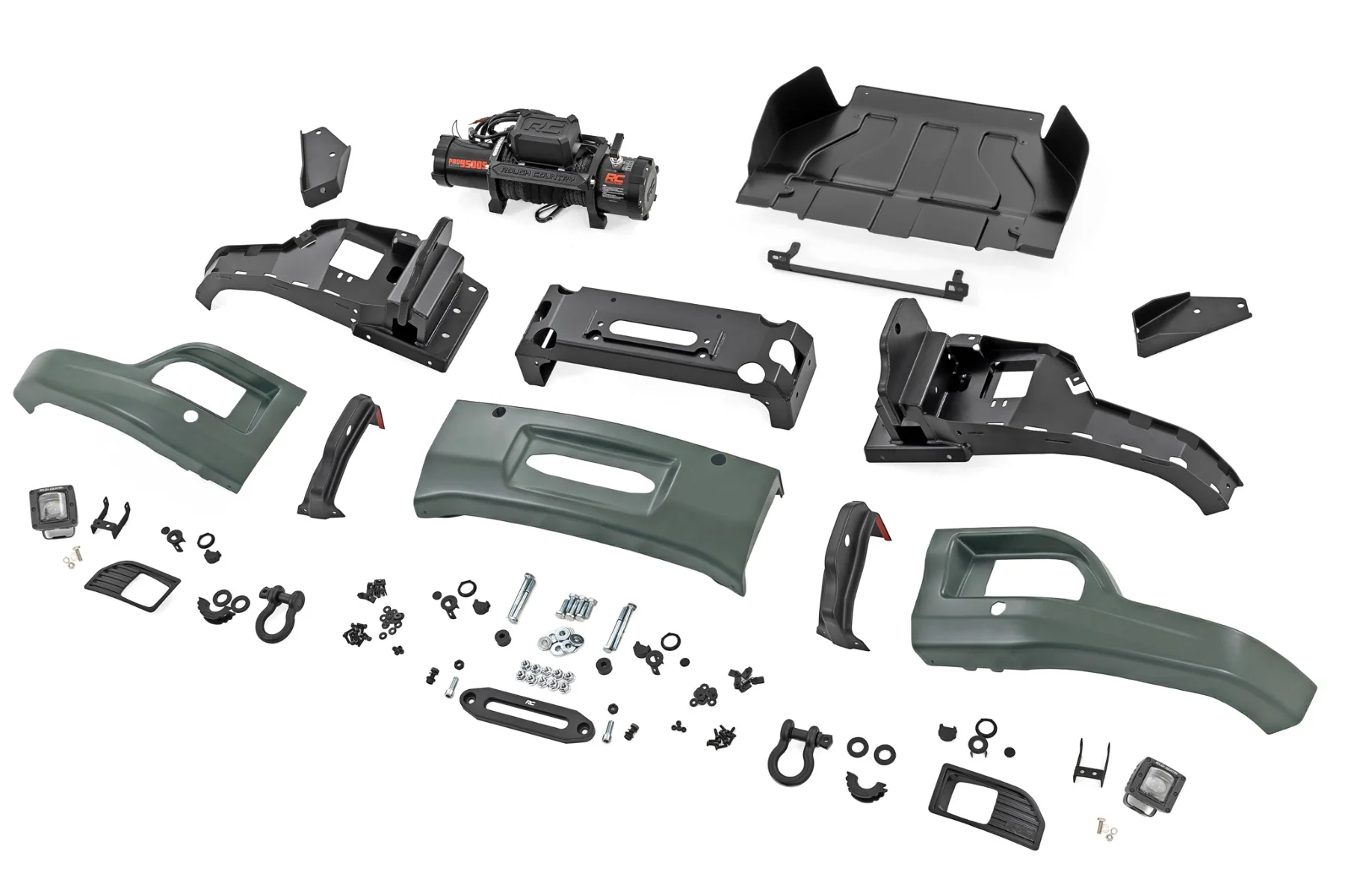 Rough Country Front FXS Bumper 12000S GBD Cypress Gray Chev Silverado 1500 23-26 13007-GBD - Image 6