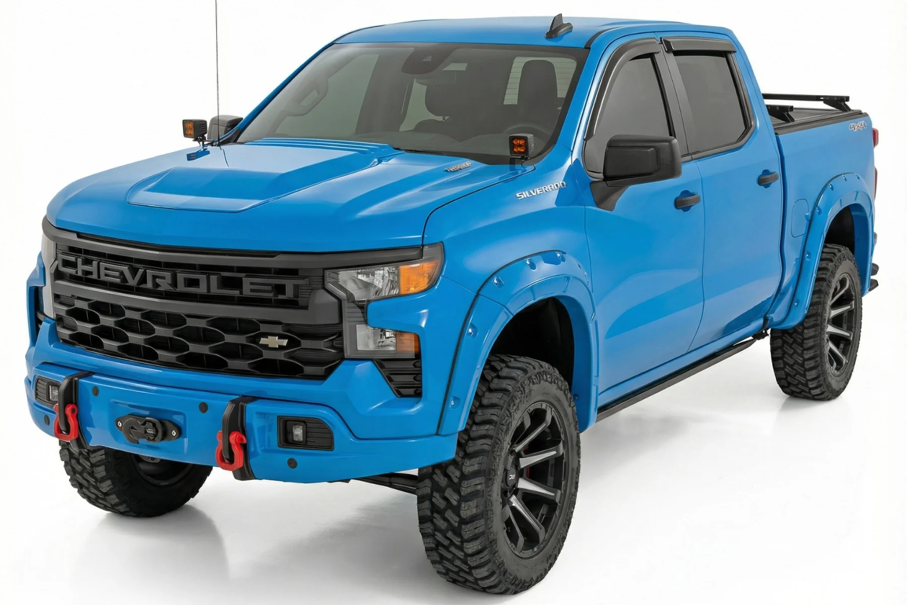 Rough Country Front FXS Bumper 12000S GLT Glacier Blue Chev Silverado 1500 23-26 13007-GLT - Image 3