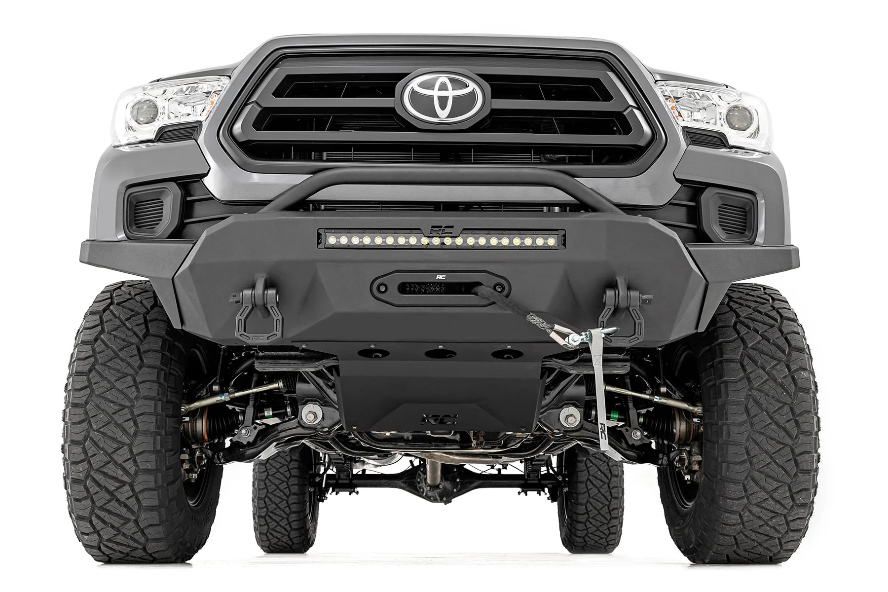 Rough Country Front Hybrid Bumper 20" Blk DRL LED Toyota Tacoma 16-23 10725 - Image 2