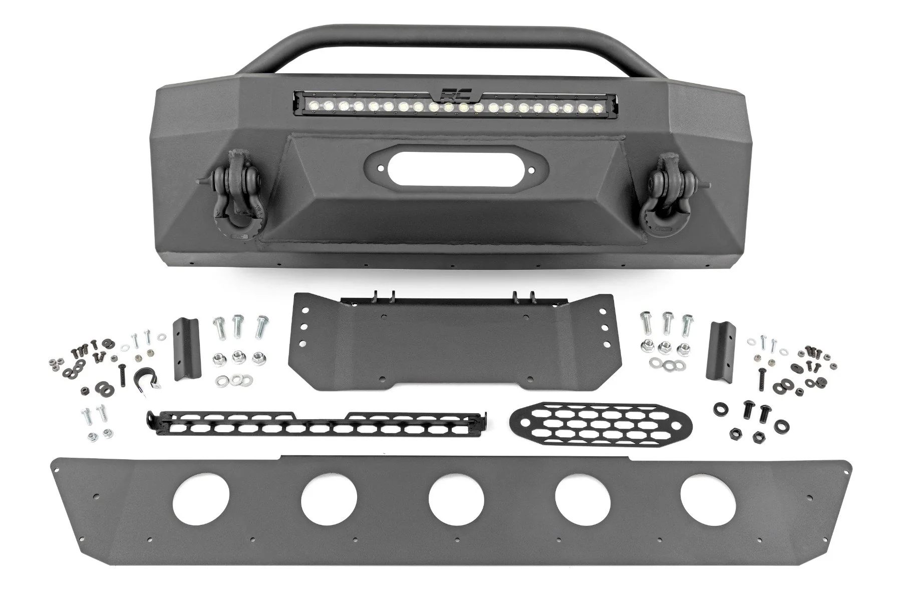 Rough Country Front Hybrid Bumper Kit w/Black DRL LED Toyota 14-21 4Runner 10745