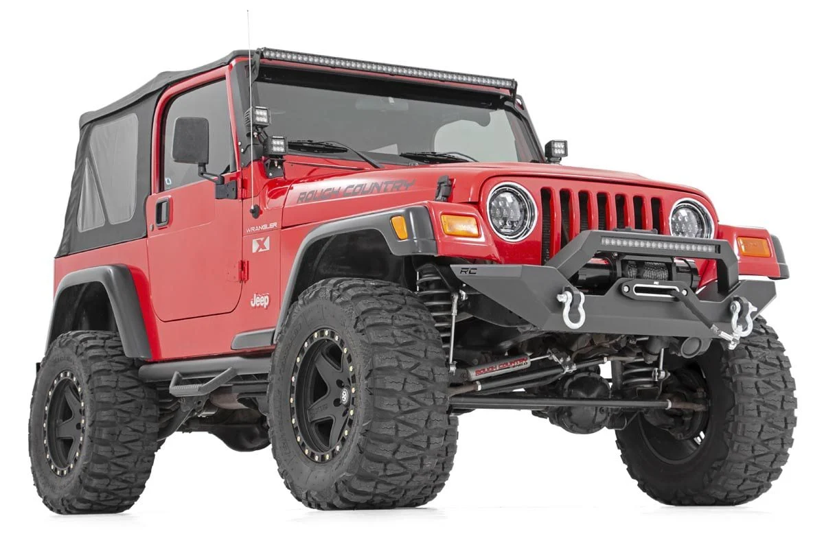Rough Country Full Width Front LED Winch Bumper fits Jeep 87-06 Wrangler YJ/TJ 10595 - Image 3