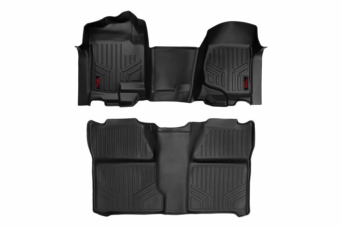 Rough Country GM HD Floor Mats 07-13 Silv/Sierra 07-14 HD Crew Cab Bench Seat M-21073