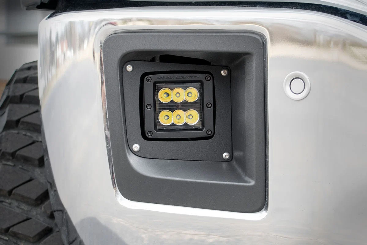 Rough Country GMC 2-inch Cree LED Fog Light Kit Black Series 14-15 Sierra 1500 70689 - Image 2