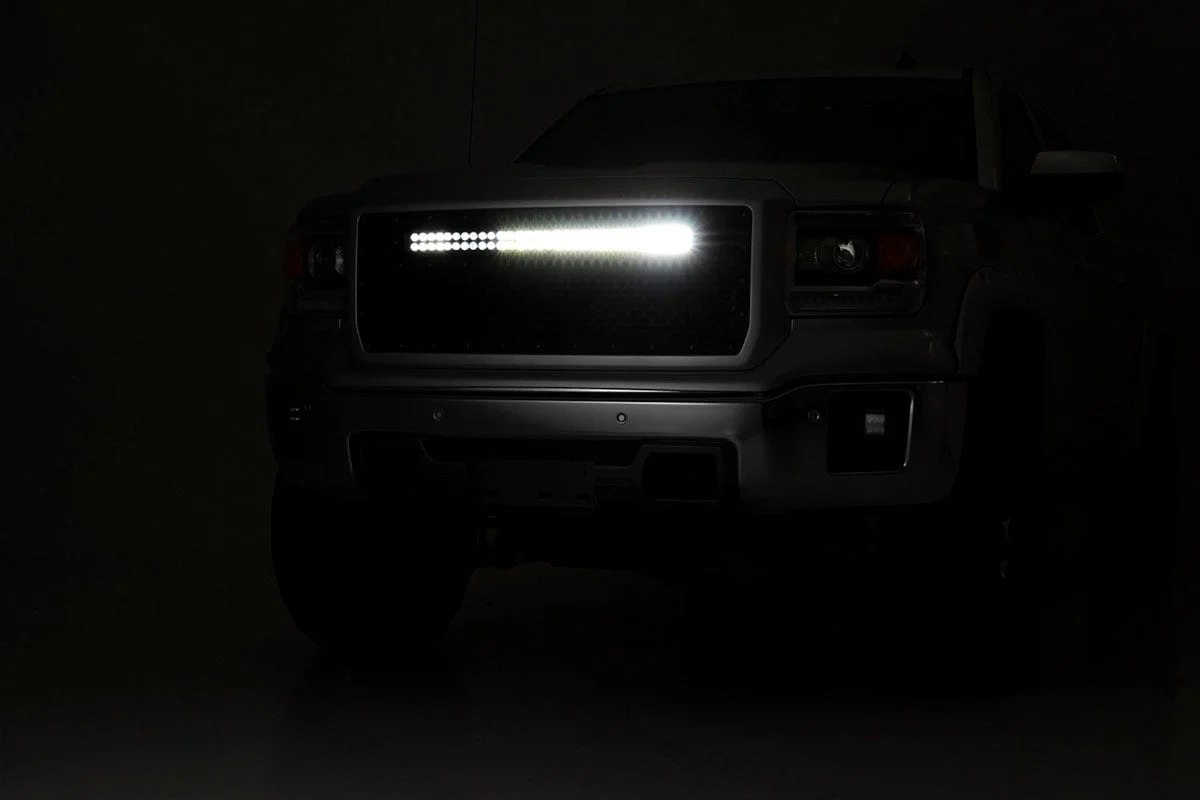 Rough Country GMC Mesh Grille 30" Dual Row BLK LED Amber DRL 14-15 Sierra 1500 70190BDA - Image 6