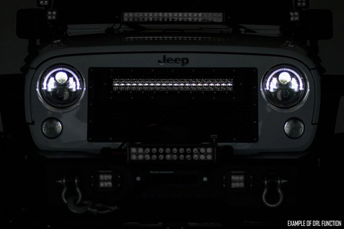 Rough Country GMC Mesh Grille 30" Dual Row BLK LED White DRL 14-15 Sierra 1500 70190DRL - Image 5