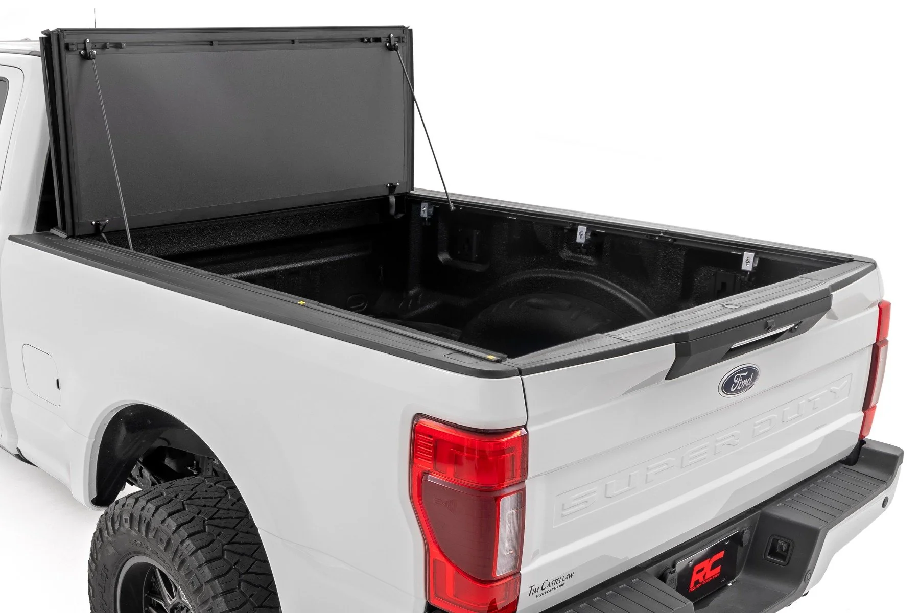 Rough Country Hard Tri-Fold Flip Up Bed Cover 6'10" Bed Ford SuperDuty 17-23 49220651 - Image 2