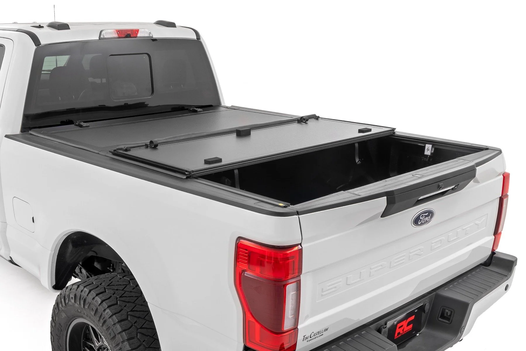 Rough Country Hard Tri-Fold Flip Up Bed Cover 6'10" Bed Ford SuperDuty 17-23 49220651 - Image 4