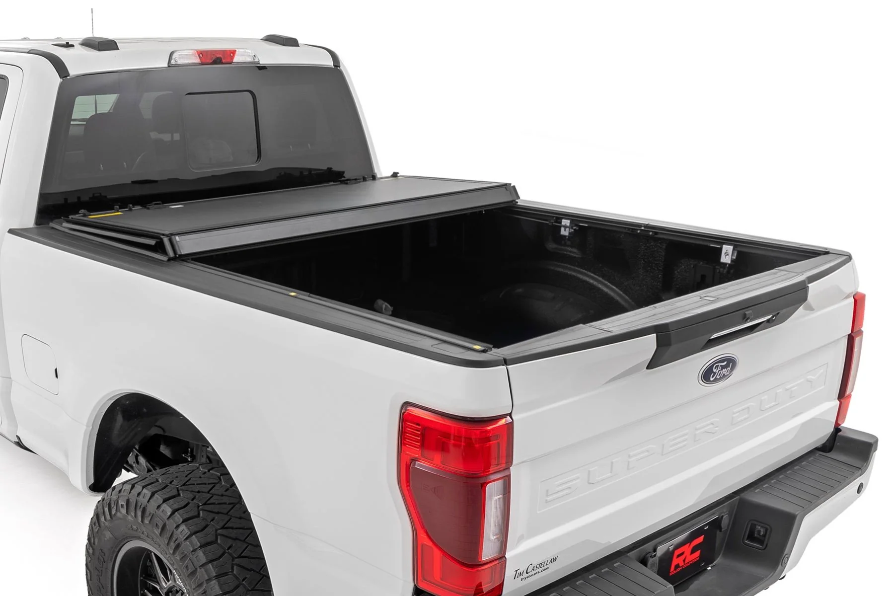 Rough Country Hard Tri-Fold Flip Up Bed Cover 6'10" Bed Ford SuperDuty 17-23 49220651 - Image 5