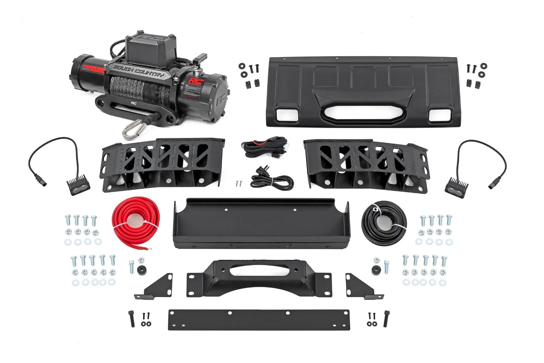 Rough Country Hidden Winch Mount White SAE PRO9500S for Land Cruiser 24-25 10751