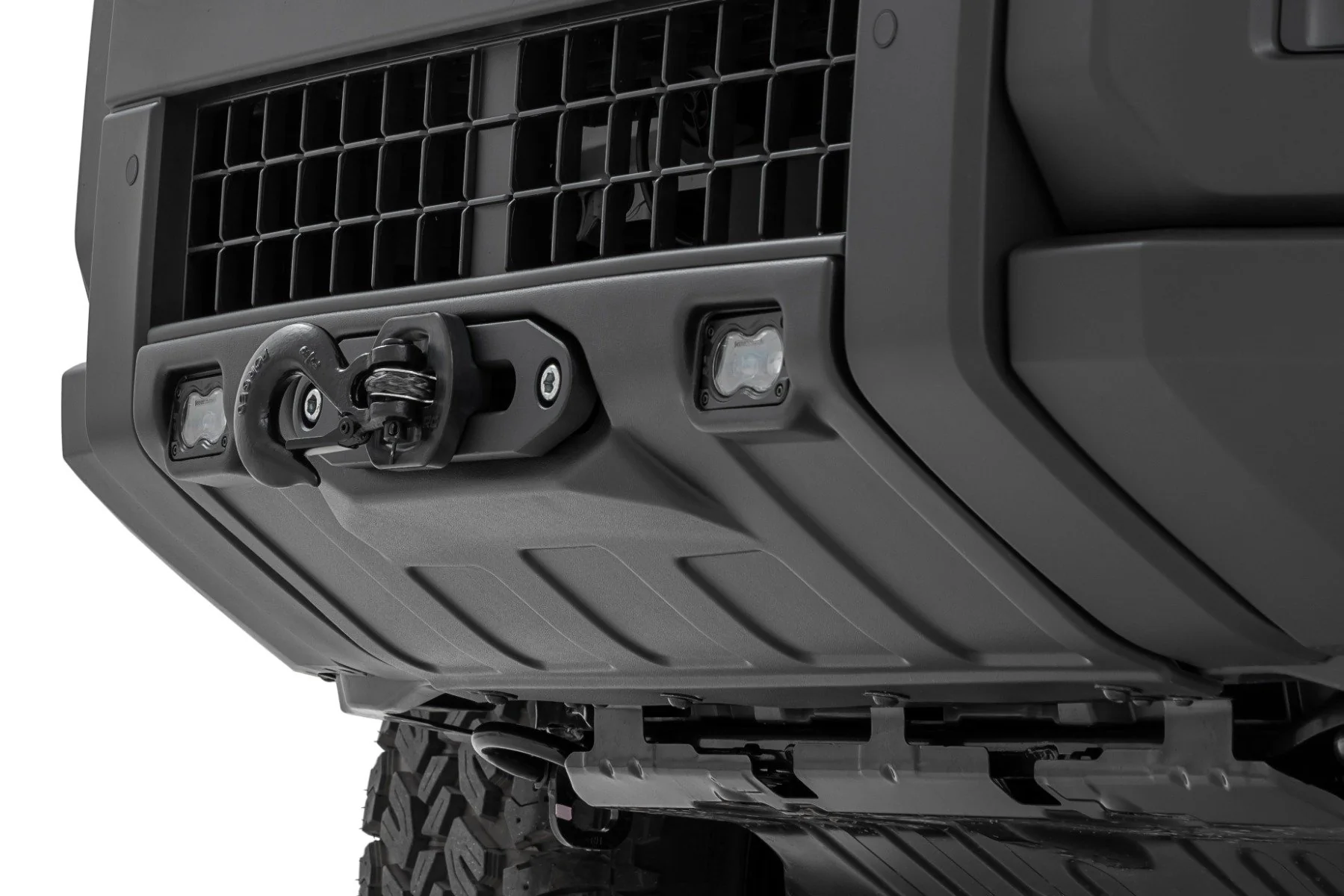Rough Country Hidden Winch Mount White SAE PRO9500S for Land Cruiser 24-25 10751 - Image 2