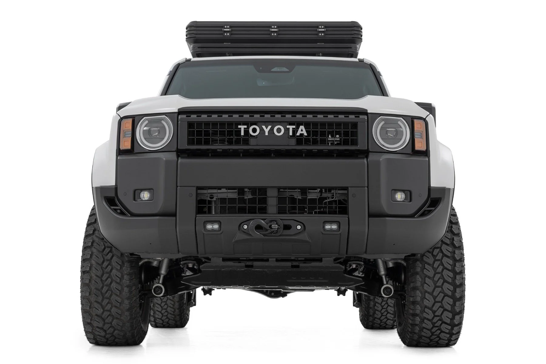 Rough Country Hidden Winch Mount White SAE PRO9500S for Land Cruiser 24-25 10751 - Image 4