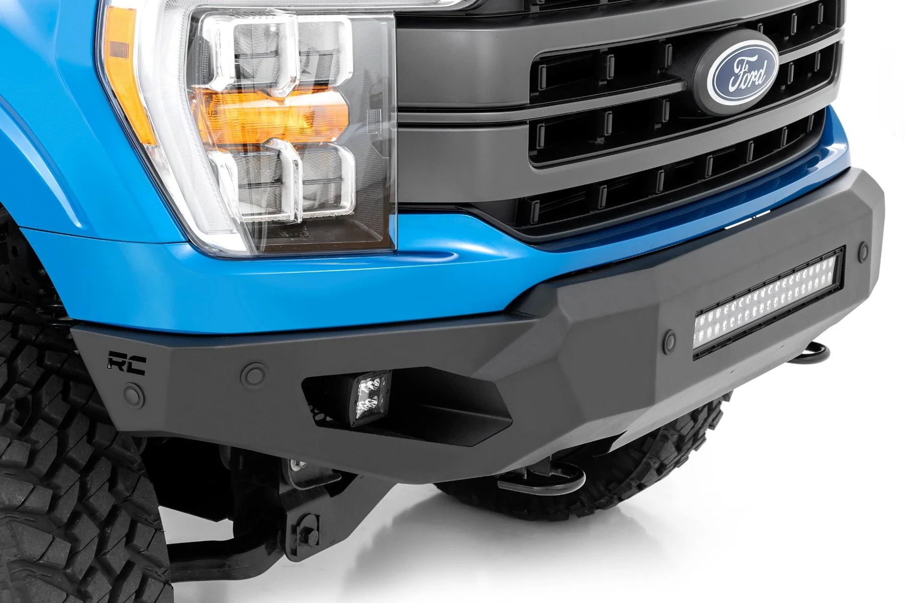 Rough Country High Clearance Bumper LED Lights & Skid Plate Ford F-150 21-22 10809A - Image 3