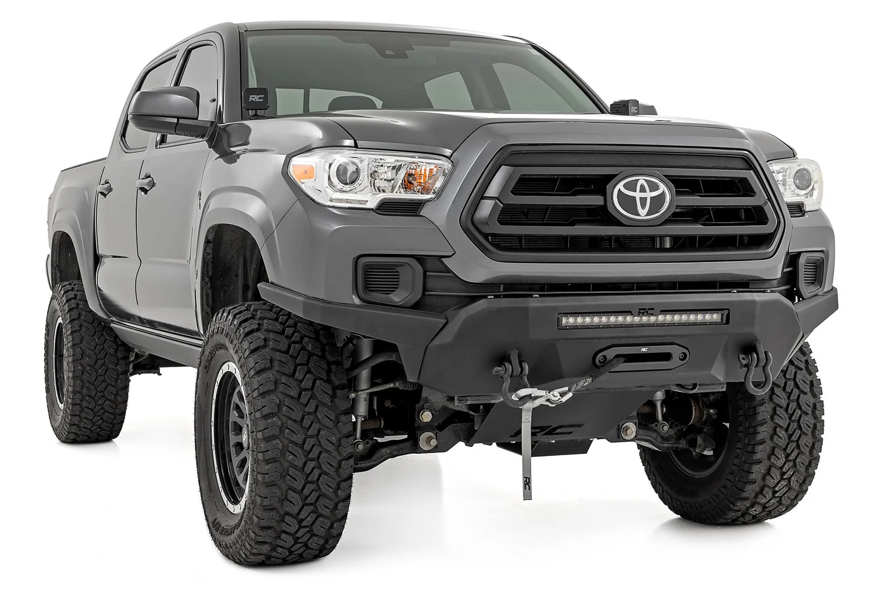 Rough Country Hybird Bumper W/ Winch Synthetic Rope Toyota Tacoma 4WD 16-23 10717 - Image 4