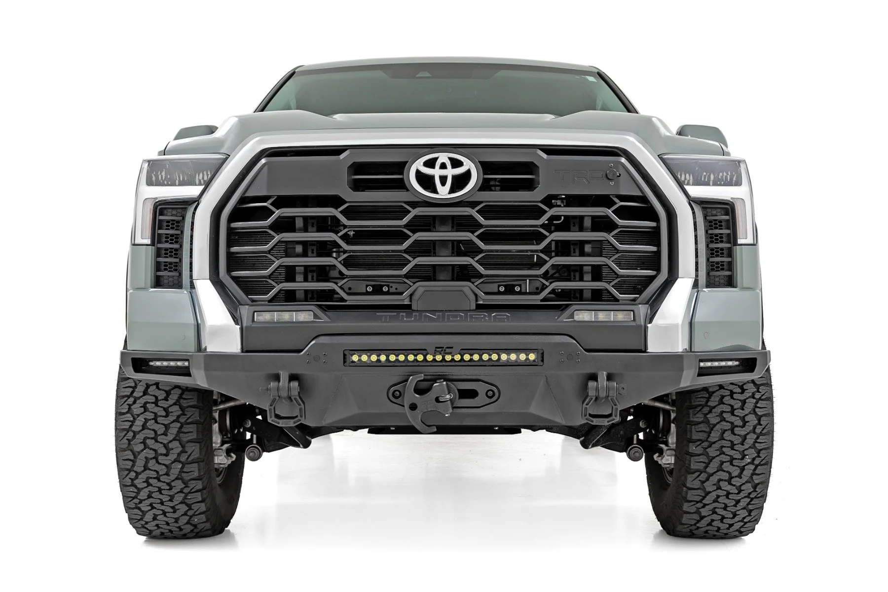 Rough Country Hybrid Front Bumper 12000S Blk LED Toyota Tundra 22-24 72007 - Image 2