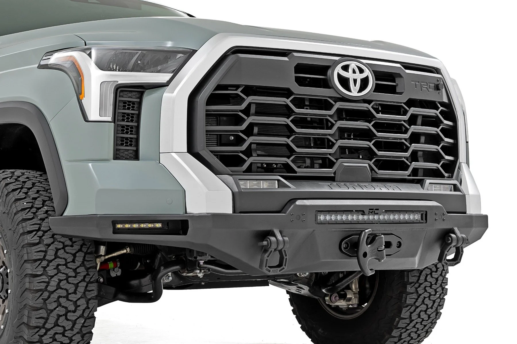 Rough Country Hybrid Front Bumper 12000S Blk LED Toyota Tundra 22-24 72007 - Image 3